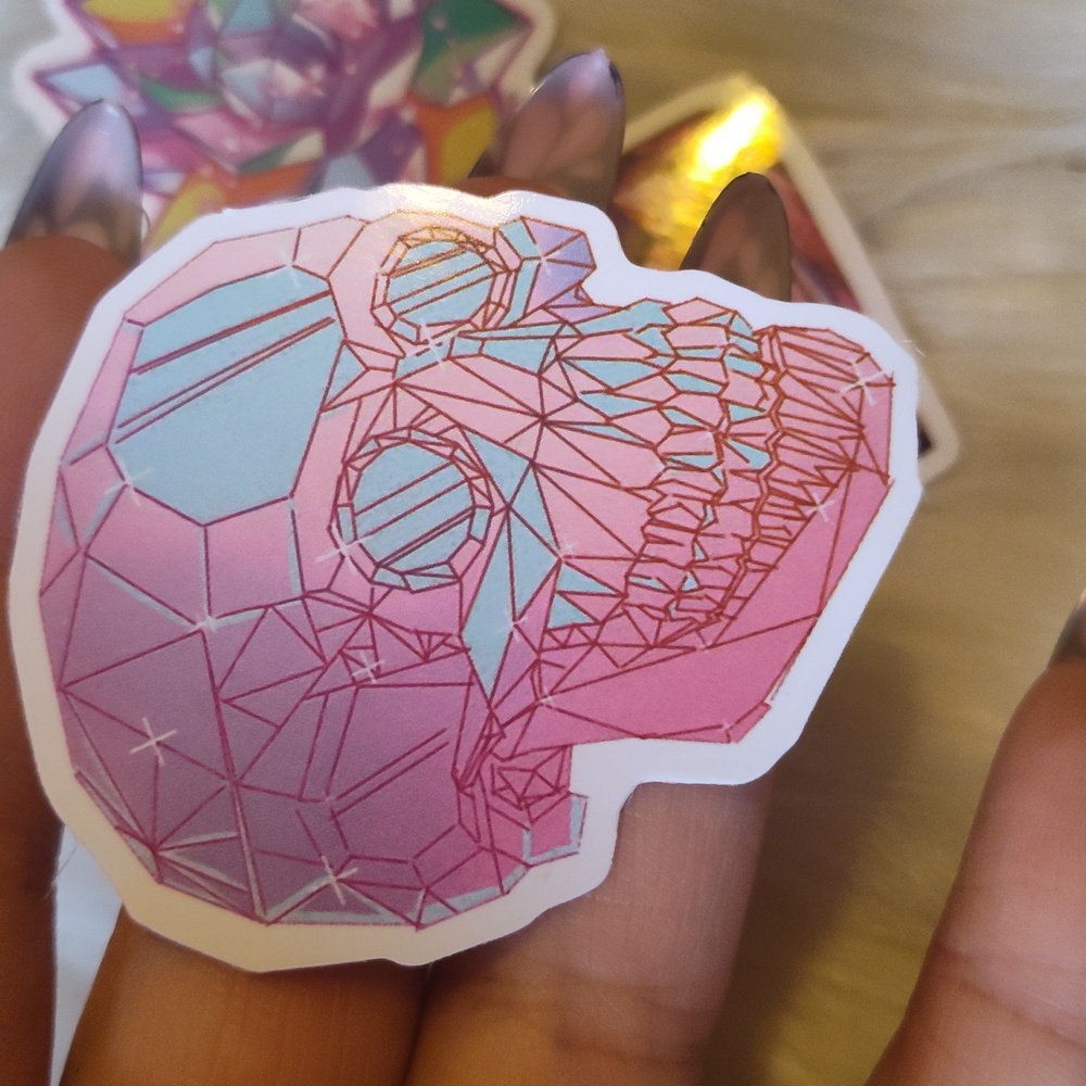 👽5/$15 Pink skull crystal stickers - Picture 2 of 4